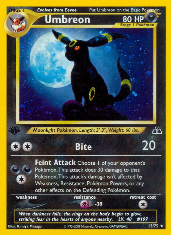 Umbreon (13) 13/75 card from Neo Discovery