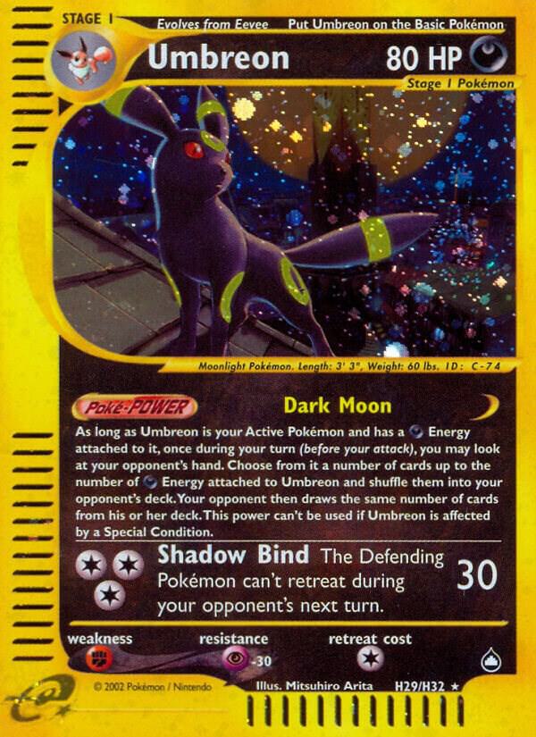 Umbreon (H29) H29/H32 card from Aquapolis