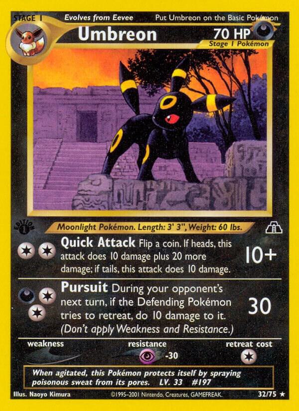 Umbreon (32) 32/75 card from Neo Discovery