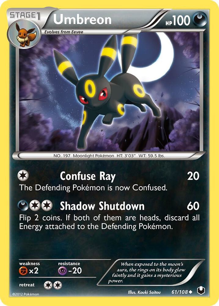 Umbreon (61) 61/108 card from Dark Explorers