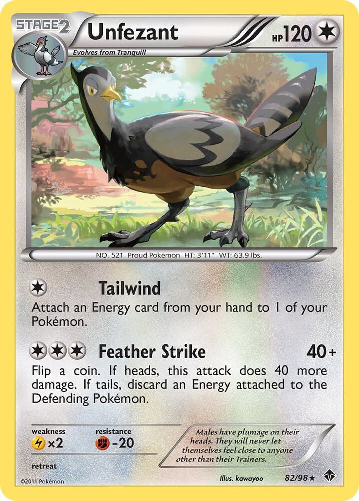 Unfezant 82/98 card from Emerging Powers