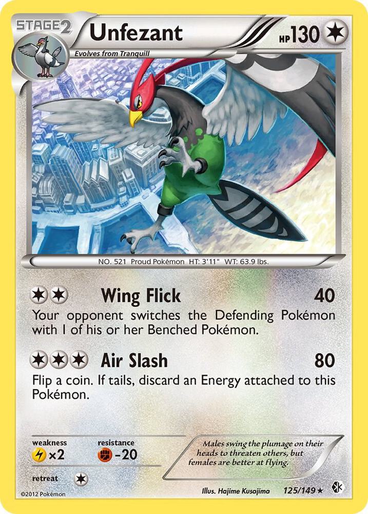 Unfezant 125/149 card from Boundaries Crossed
