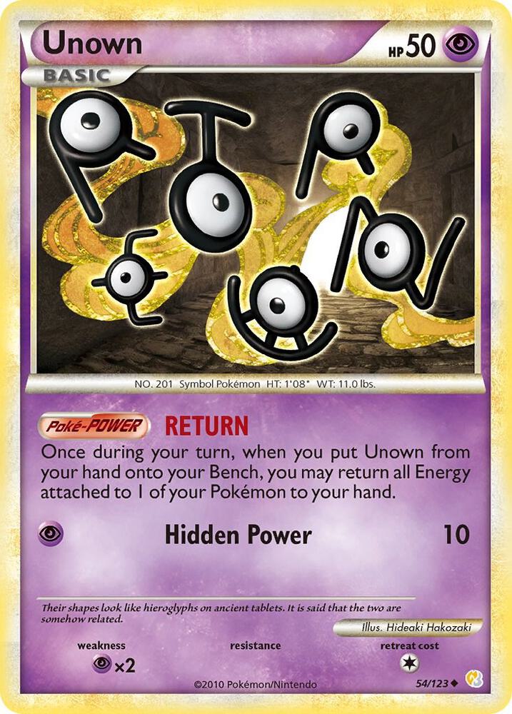 Unown (54) 54/123 card from HeartGold SoulSilver