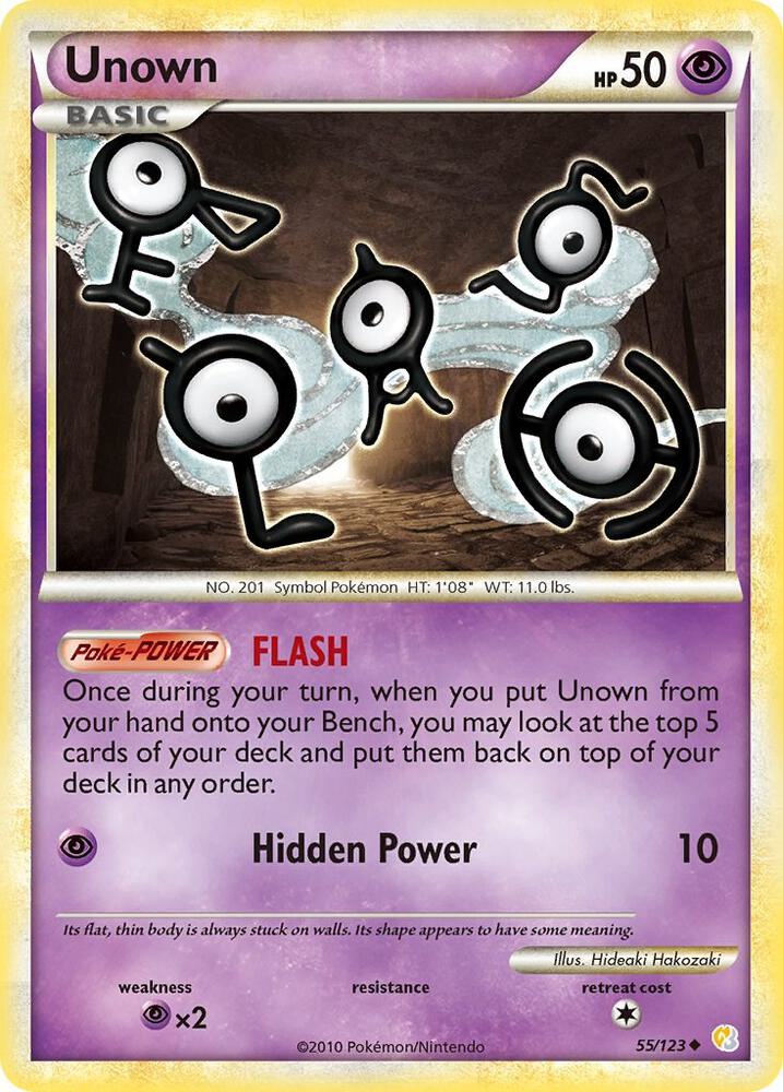Unown (55) 55/123 card from HeartGold SoulSilver