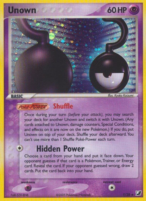 Unown (?) ?/28 card from Unseen Forces