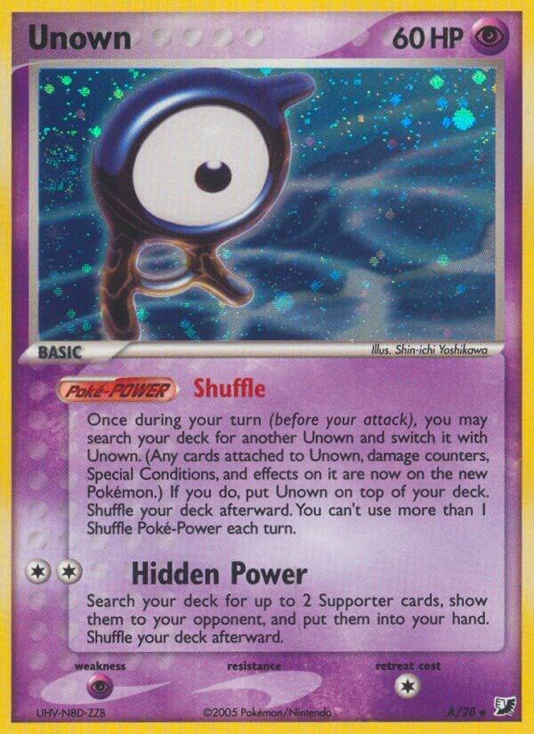 Unown (A) A/28 card from Unseen Forces