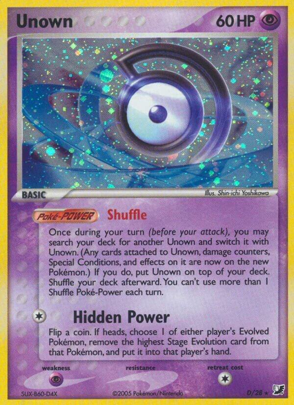 Unown (D) D/28 card from Unseen Forces