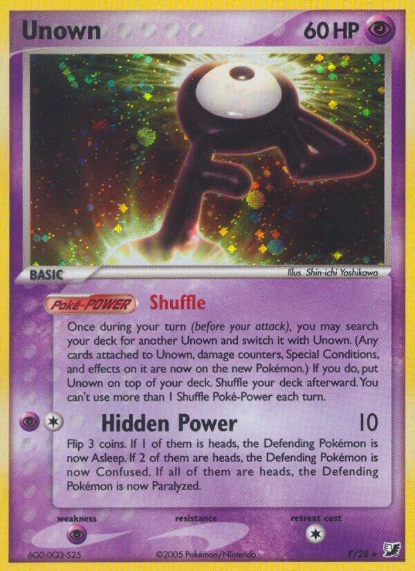 Unown (F) F/28 card from Unseen Forces