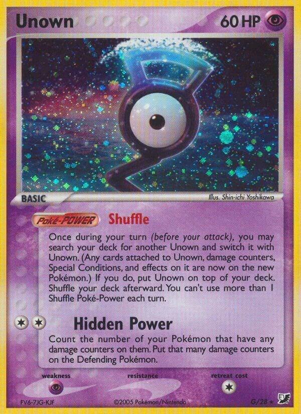 Unown (G) G/28 card from Unseen Forces