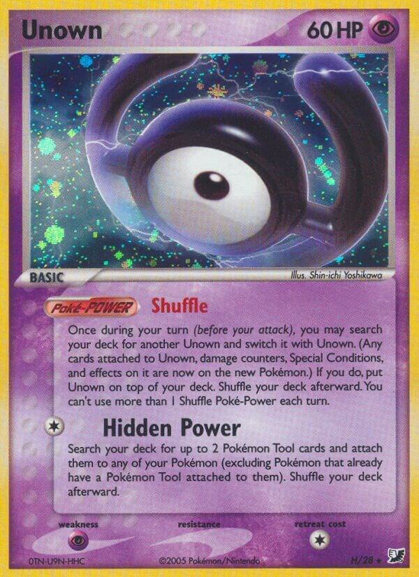 Unown (H) H/28 card from Unseen Forces