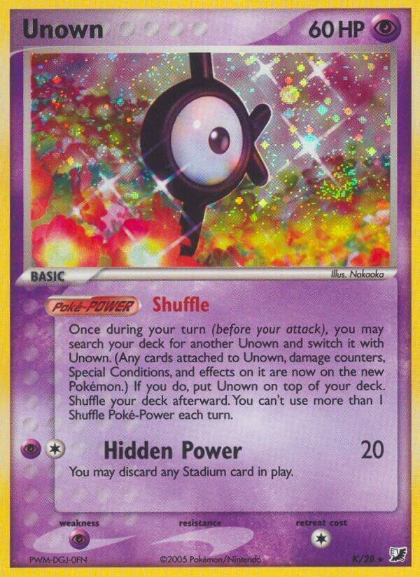 Unown (K) K/28 card from Unseen Forces
