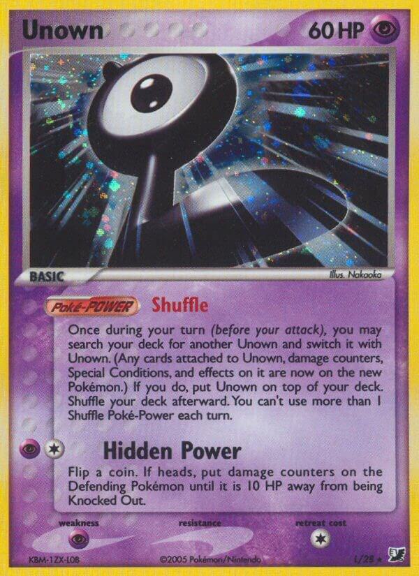 Unown (L) L/28 card from Unseen Forces