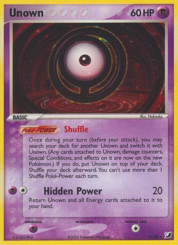Unown (O) O/28 card from Unseen Forces