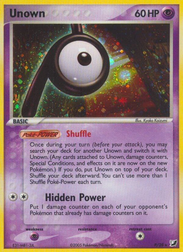 Unown (P) P/28 card from Unseen Forces