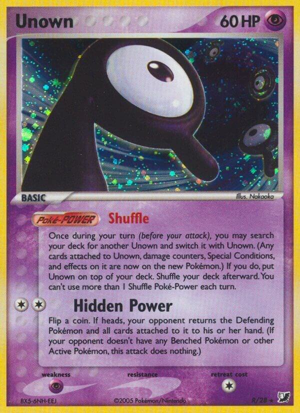 Unown (R) R/28 card from Unseen Forces