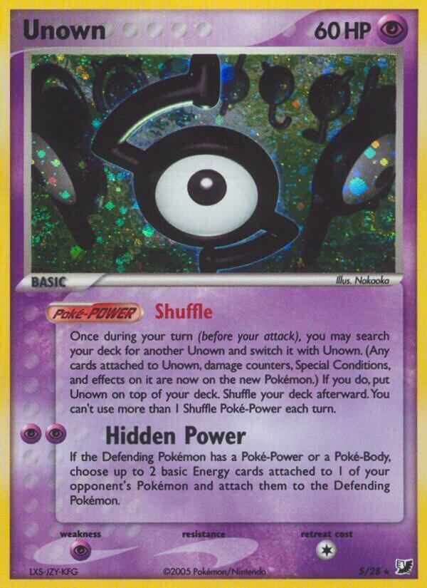 Unown (S) S/28 card from Unseen Forces