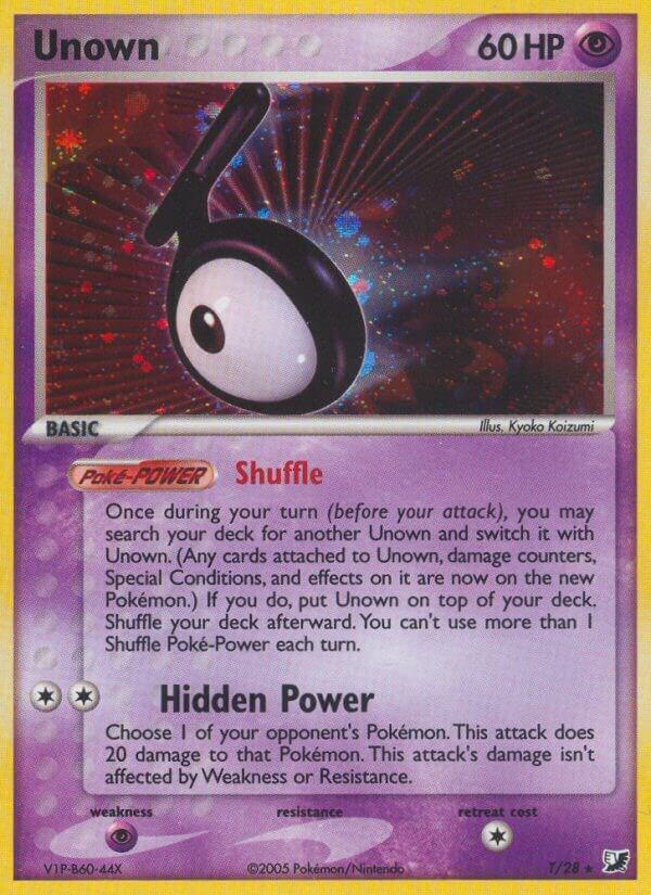 Unown (T) T/28 card from Unseen Forces