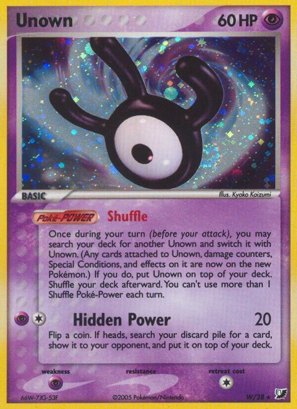 Unown (W) W/28 card from Unseen Forces