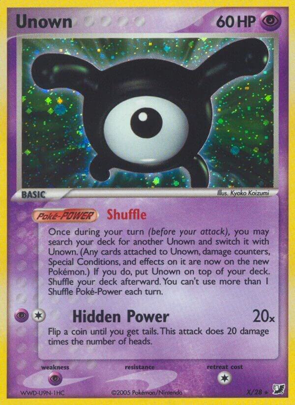 Unown (X) X/28 card from Unseen Forces