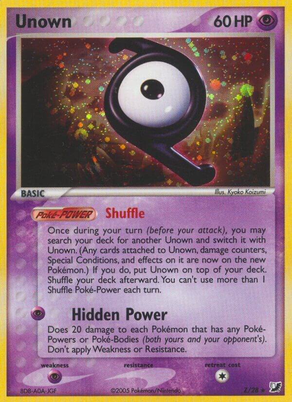 Unown (Z) Z/28 card from Unseen Forces