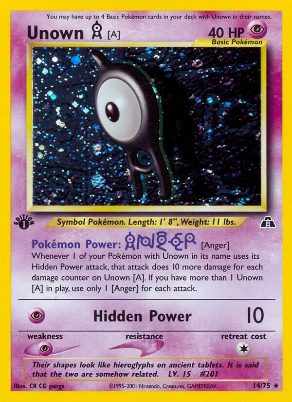Unown [A] (14) 14/75 card from Neo Discovery
