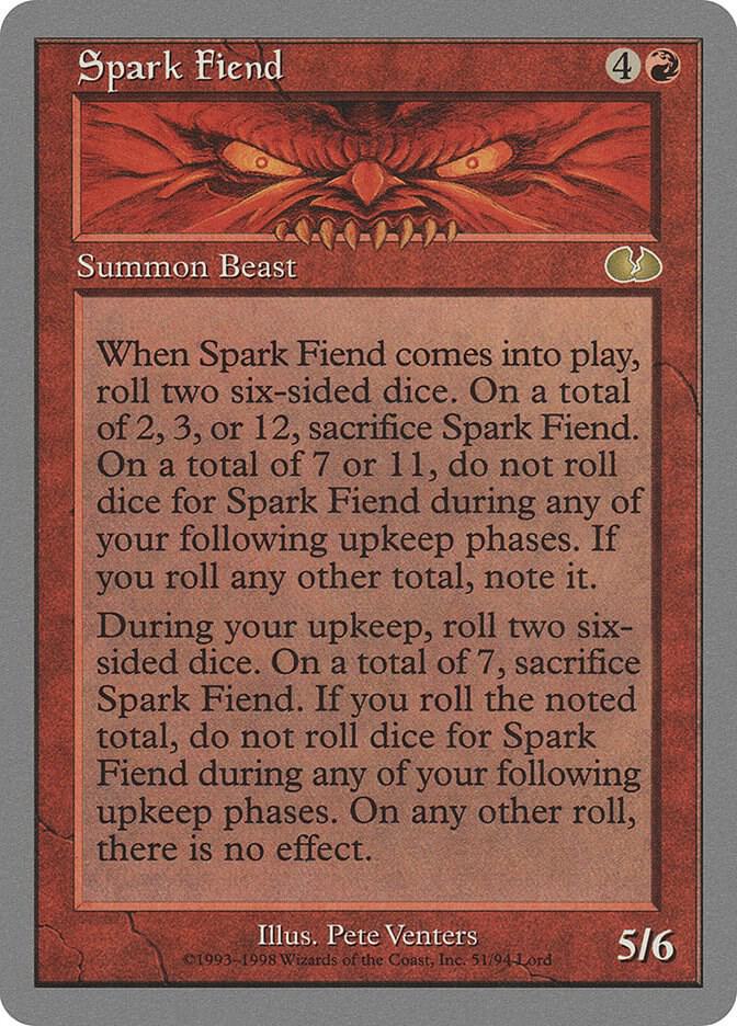 Spark Fiend 51 card from Unglued