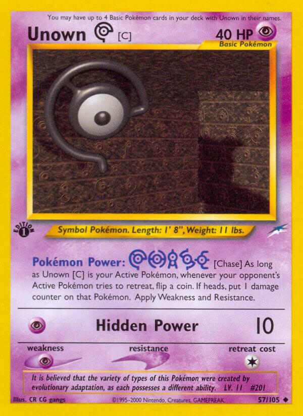 Unown [C] 057/105 card from Neo Destiny
