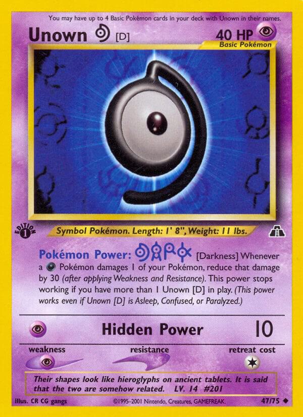 Unown [D] 47/75 card from Neo Discovery