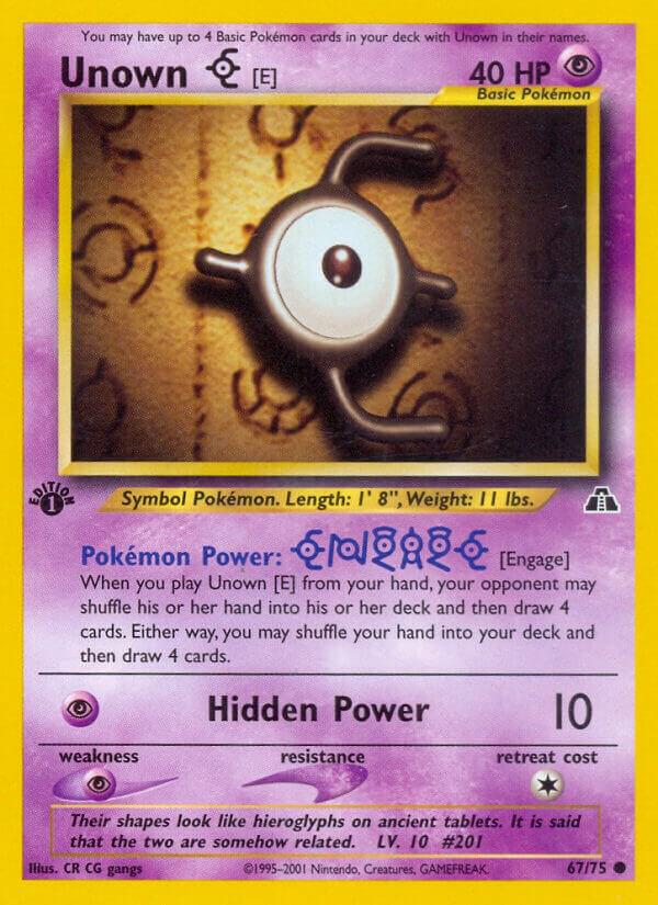 Unown [E] 67/75 card from Neo Discovery