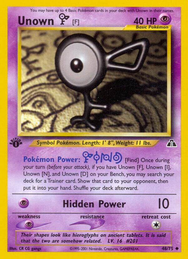 Unown [F] 48/75 card from Neo Discovery