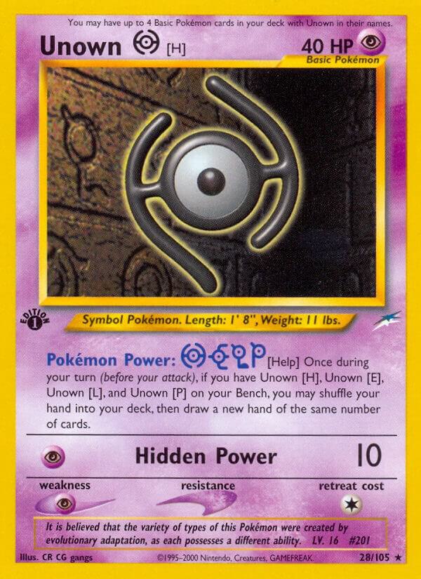 Unown [H] 028/105 card from Neo Destiny