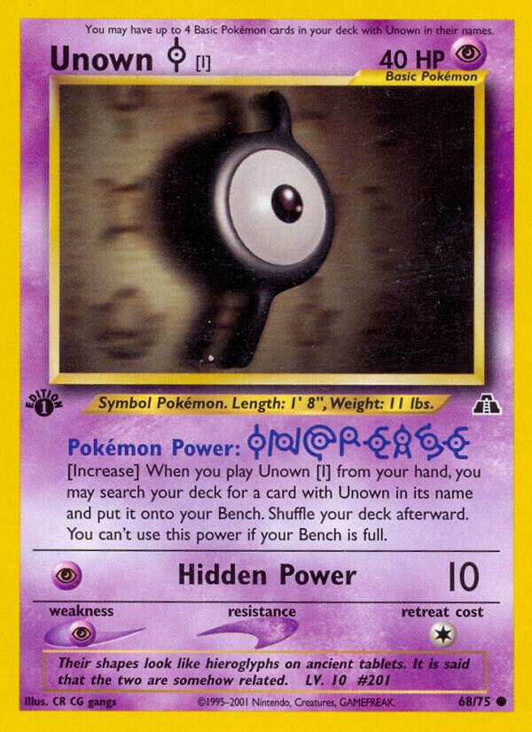 Unown [I] 68/75 card from Neo Discovery