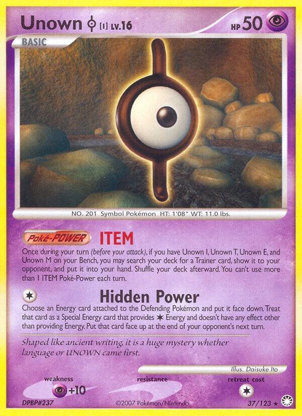 Unown [I] 37/123 card from Mysterious Treasures