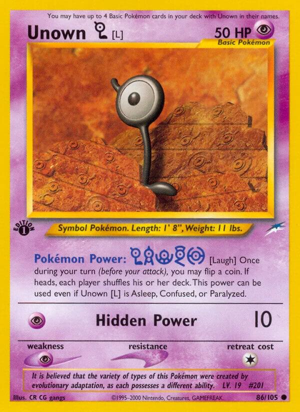 Unown [L] 086/105 card from Neo Destiny