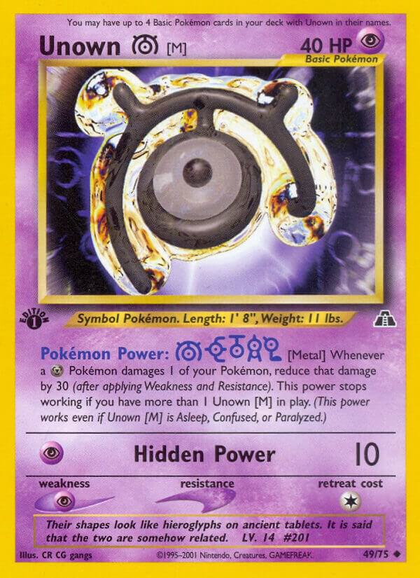Unown [M] 49/75 card from Neo Discovery