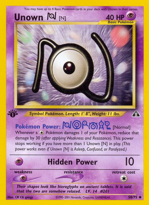 Unown [N] 50/75 card from Neo Discovery