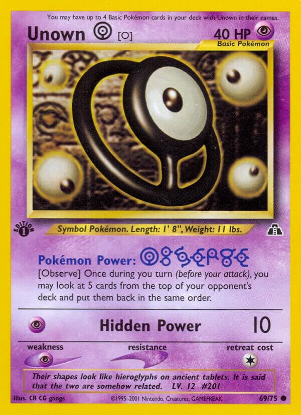 Unown [O] 69/75 card from Neo Discovery