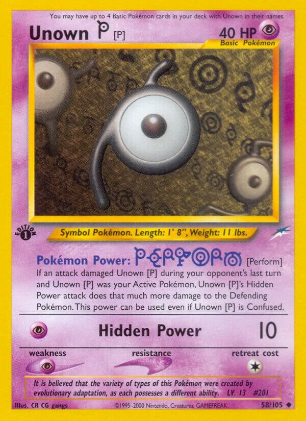 Unown [P] 058/105 card from Neo Destiny