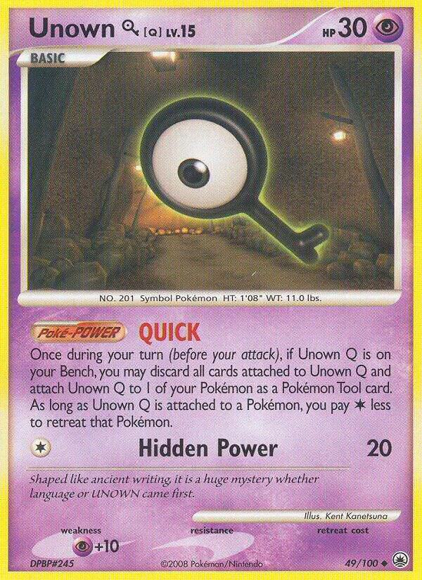 Unown [Q] 49/100 card from Majestic Dawn