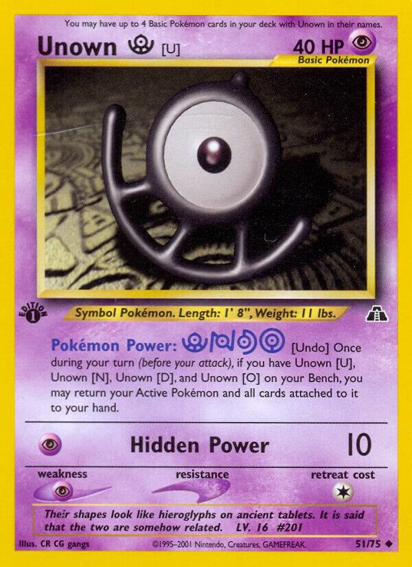 Unown [U] 51/75 card from Neo Discovery