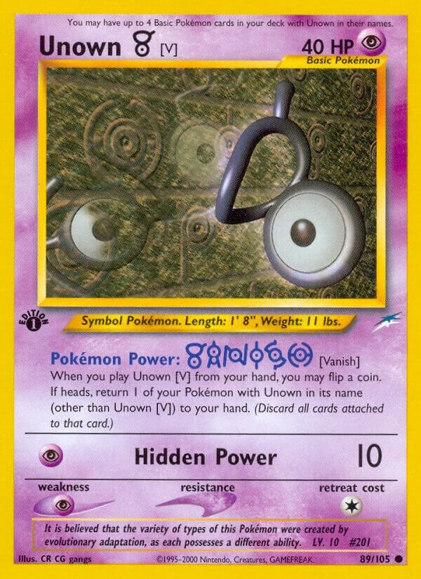 Unown [V] 089/105 card from Neo Destiny