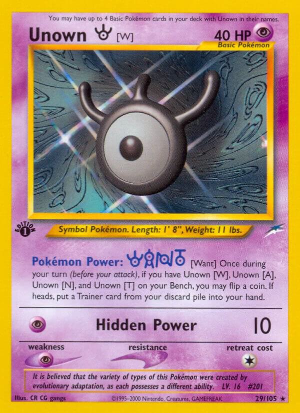 Unown [W] 029/105 card from Neo Destiny