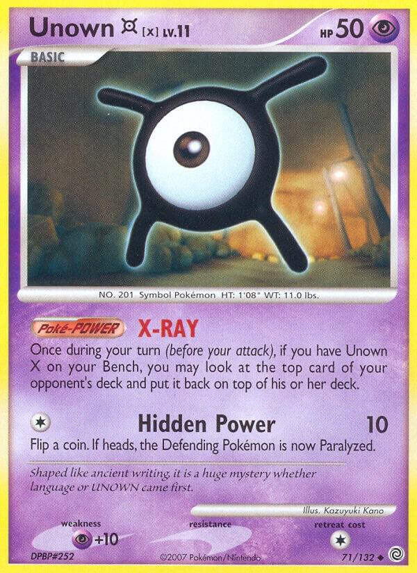 Unown [X] 71/132 card from Secret Wonders