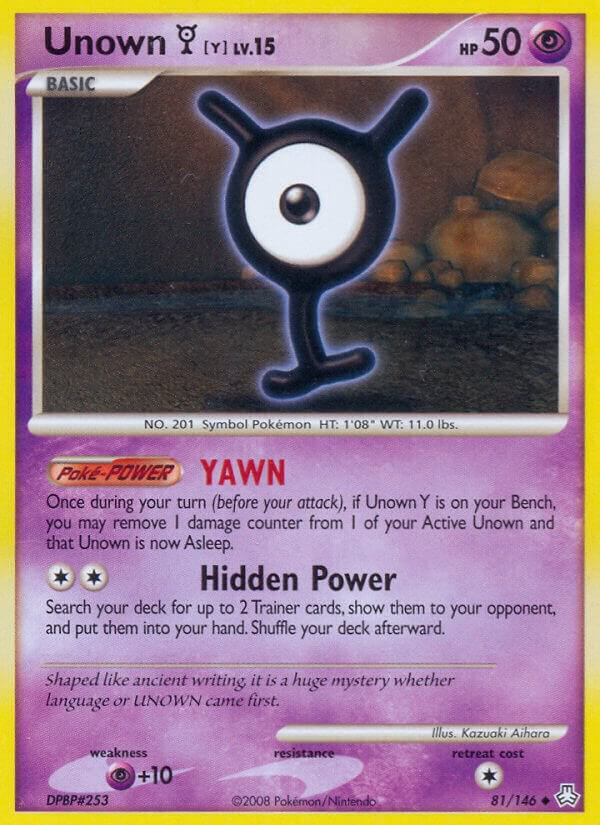 Unown (Y) 81/146 card from Legends Awakened