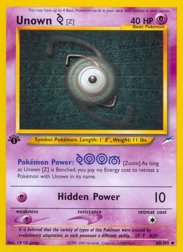 Unown [Z] 060/105 card from Neo Destiny