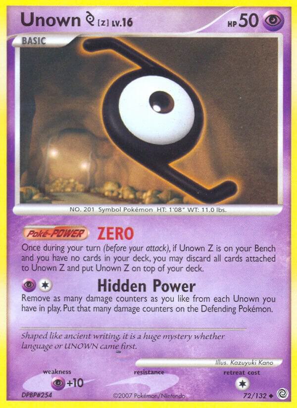Unown [Z] 72/132 card from Secret Wonders