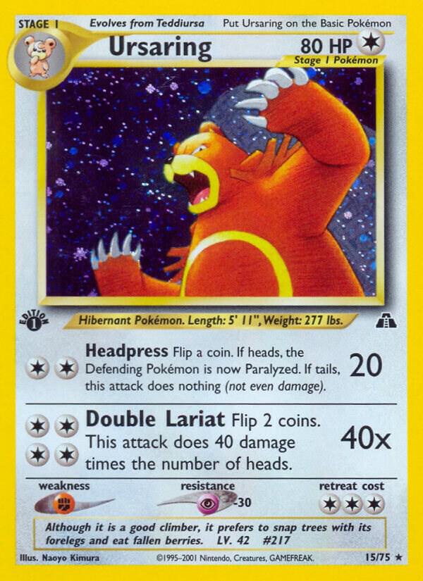 Ursaring (15) 15/75 card from Neo Discovery
