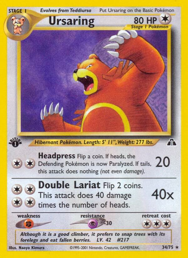 Ursaring (34) 34/75 card from Neo Discovery