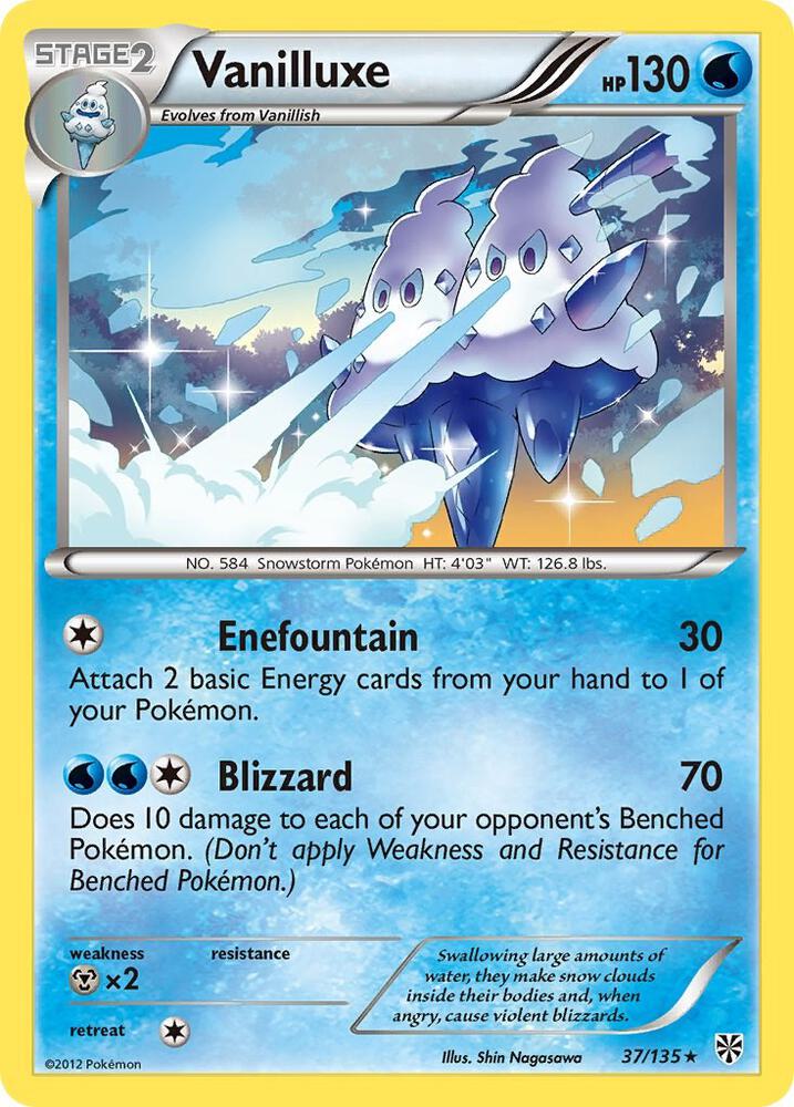 Vanilluxe 37/135 card from Plasma Storm