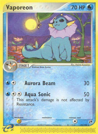 Vaporeon 25/100 card from Sandstorm